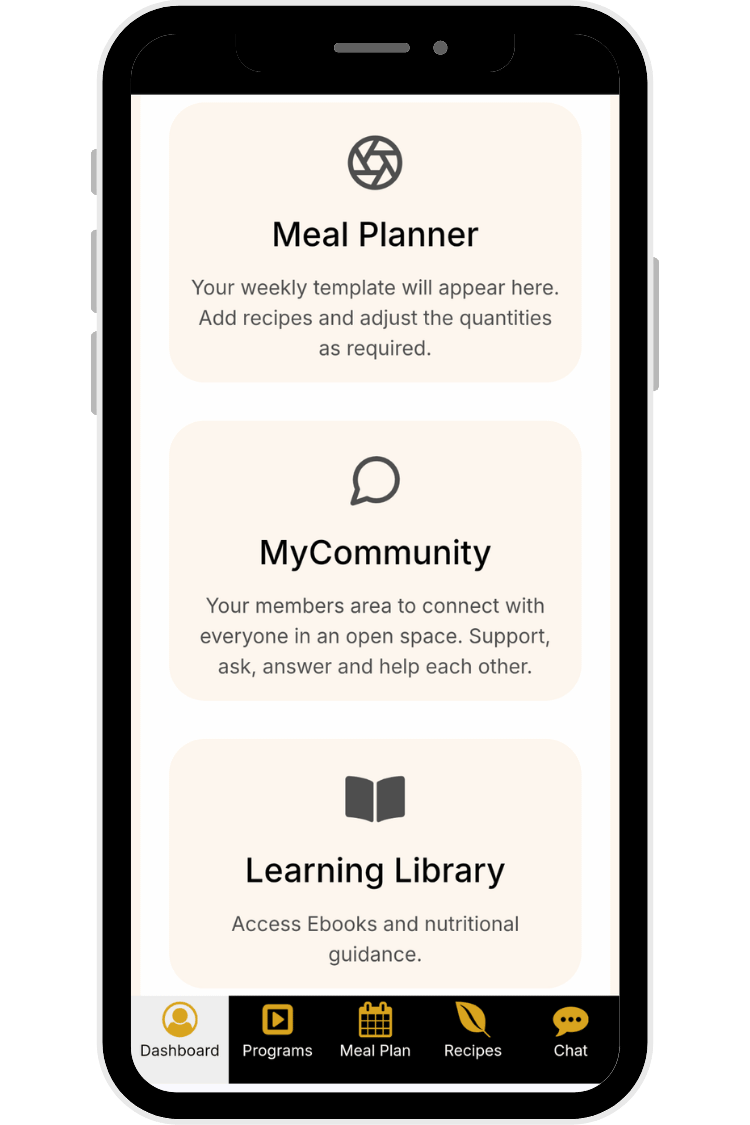 Truecource App Member dashboard
