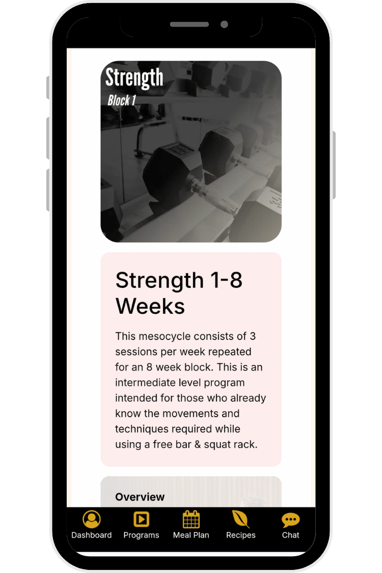 Workout description App Screen